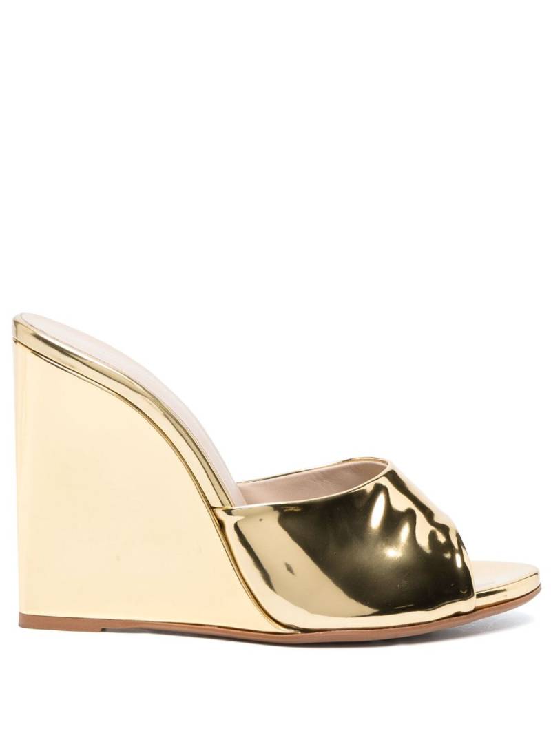 Le Silla Kira 124mm high-wedge heel mules - Gold von Le Silla