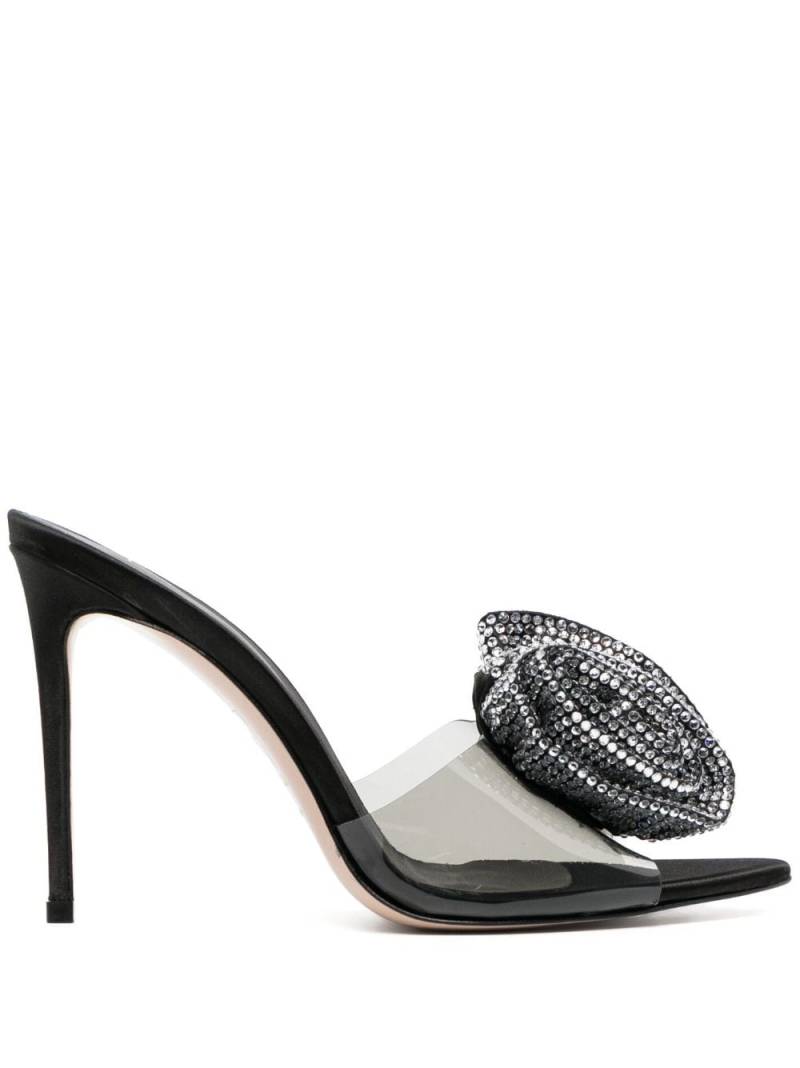 Le Silla Rose 100mm crystal-embellished mules - Black von Le Silla