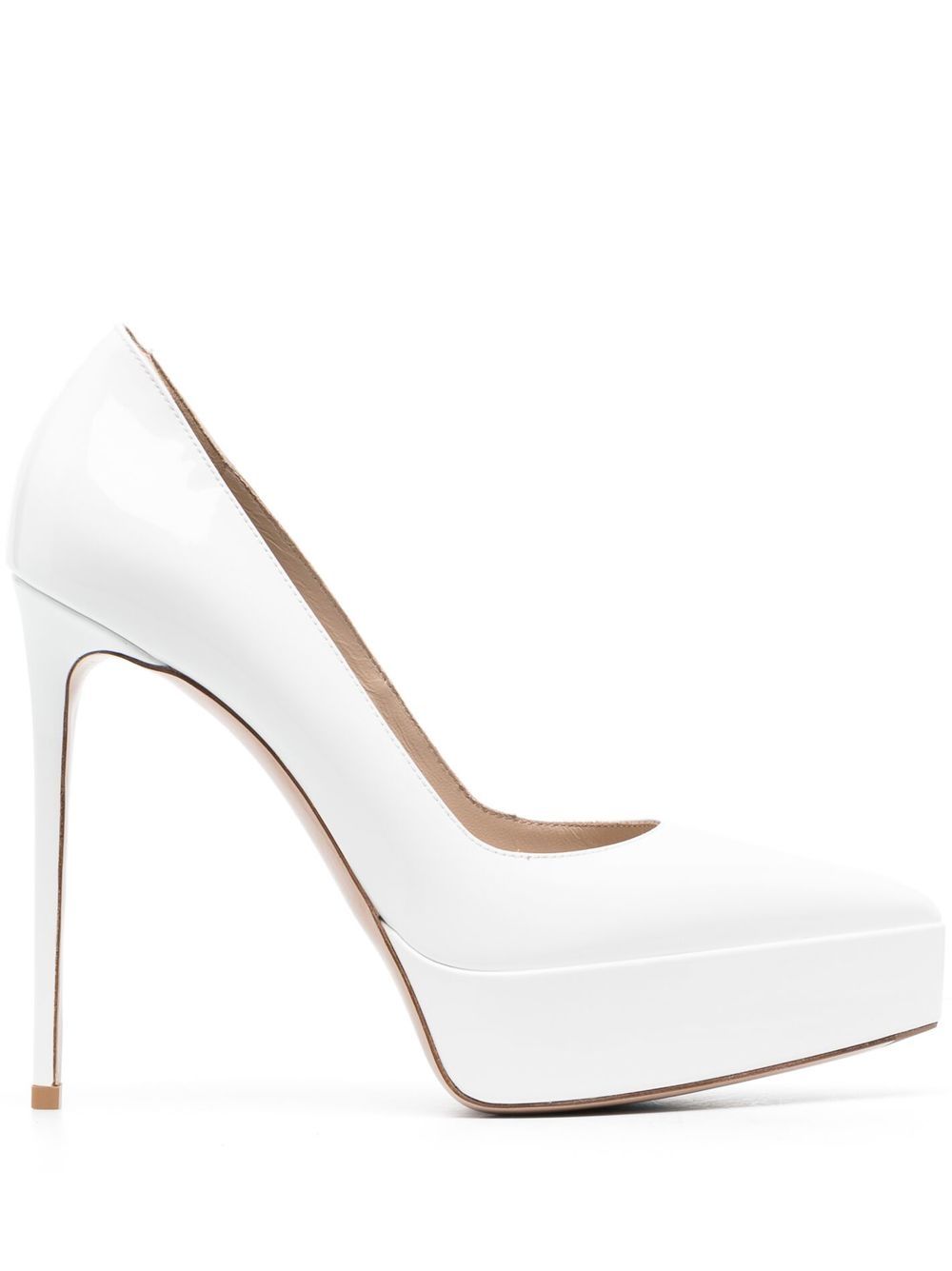 Le Silla Uma 130mm leather platform pumps - White von Le Silla