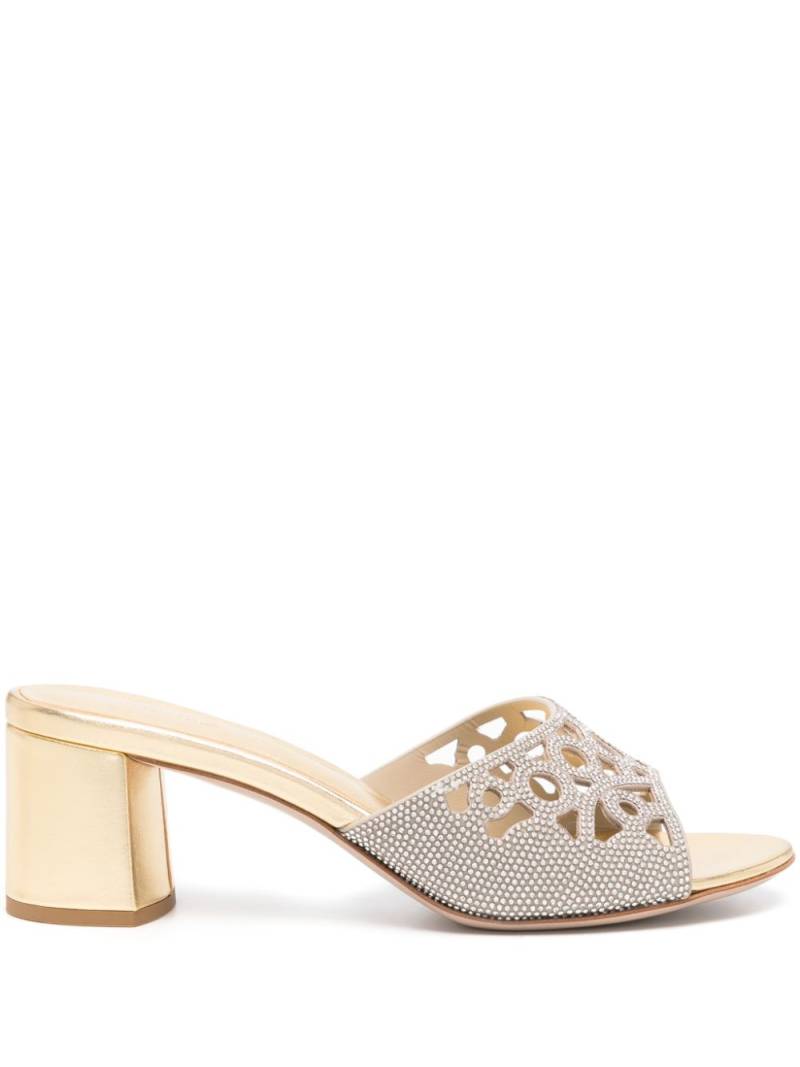 Le Silla rhinestone-embellished leather mules - Silver von Le Silla