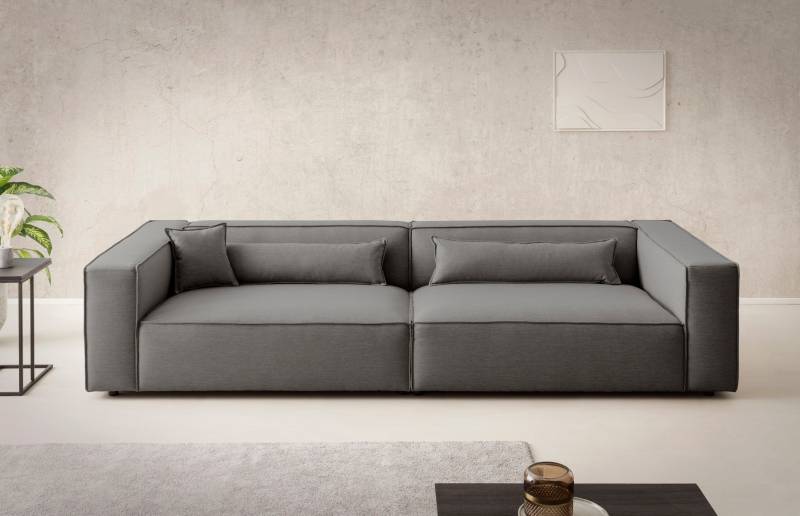 LeGer Home by Lena Gercke 3-Sitzer »PIARA, XXL Sofa mit Kedernaht, Big-Sofa in Cord oder Leinenoptik«, schwarze Füsse, bequemer Sitzkomfort, extra tiefe Sitzfläche von LeGer Home by Lena Gercke