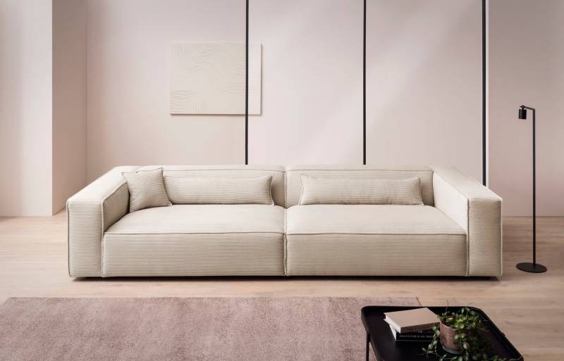 LeGer Home by Lena Gercke 3-Sitzer »PIARA, XXL Sofa mit Kedernaht, Big-Sofa in Cord oder Leinenoptik«, schwarze Füsse, bequemer Sitzkomfort, extra tiefe Sitzfläche von LeGer Home by Lena Gercke