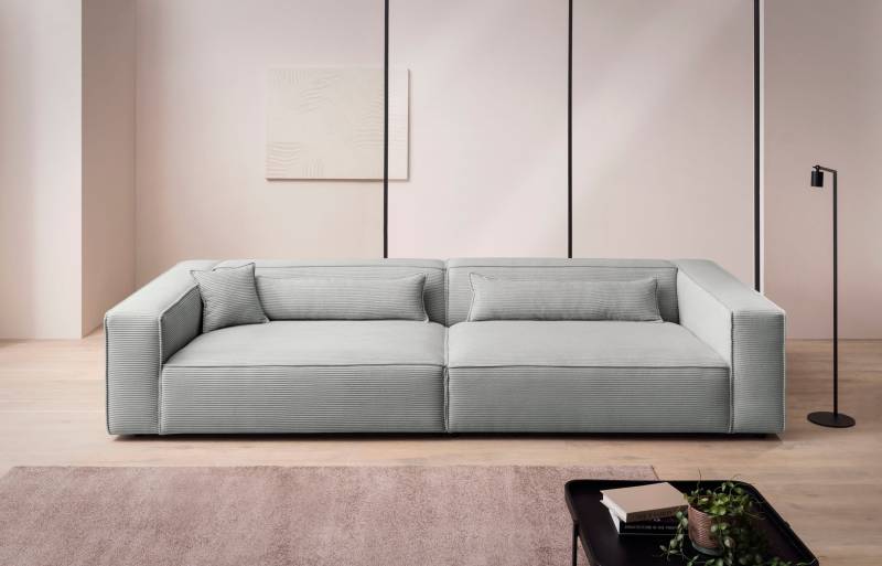 LeGer Home by Lena Gercke 3-Sitzer »PIARA, XXL Sofa mit Kedernaht, Big-Sofa in Cord oder Leinenoptik«, schwarze Füsse, bequemer Sitzkomfort, extra tiefe Sitzfläche von LeGer Home by Lena Gercke