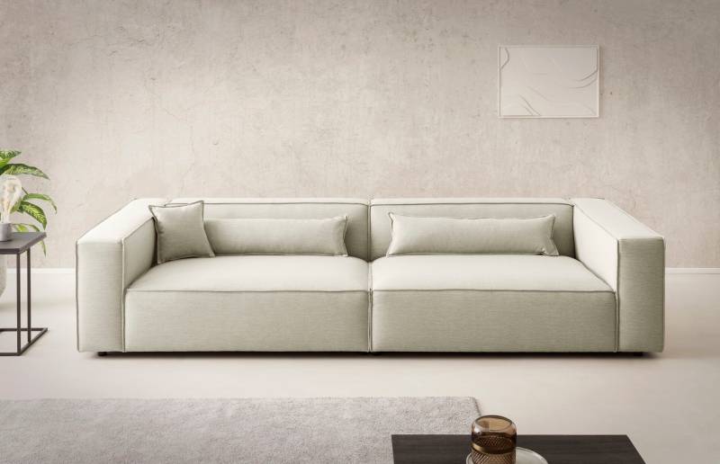 LeGer Home by Lena Gercke 3-Sitzer »PIARA, XXL Sofa mit Kedernaht, Big-Sofa in Cord oder Leinenoptik«, schwarze Füsse, bequemer Sitzkomfort, extra tiefe Sitzfläche von LeGer Home by Lena Gercke