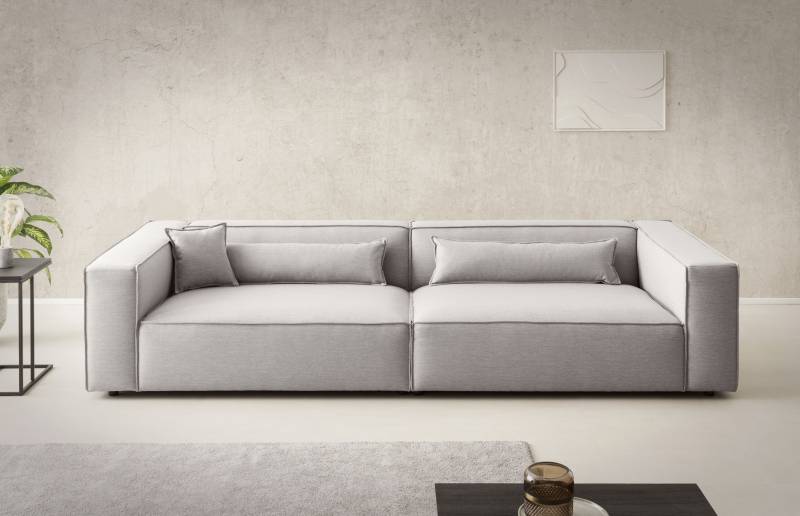 LeGer Home by Lena Gercke 3-Sitzer »PIARA, XXL Sofa mit Kedernaht, Big-Sofa in Cord oder Leinenoptik«, schwarze Füsse, bequemer Sitzkomfort, extra tiefe Sitzfläche von LeGer Home by Lena Gercke