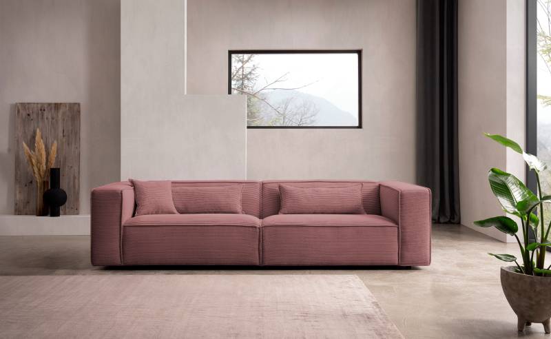 LeGer Home by Lena Gercke 3-Sitzer »PIARA, Couch mit Kedernaht, Sofa in Cord oder Leinenoptik«, schwarze Füsse, bequemer Sitzkomfort von LeGer Home by Lena Gercke