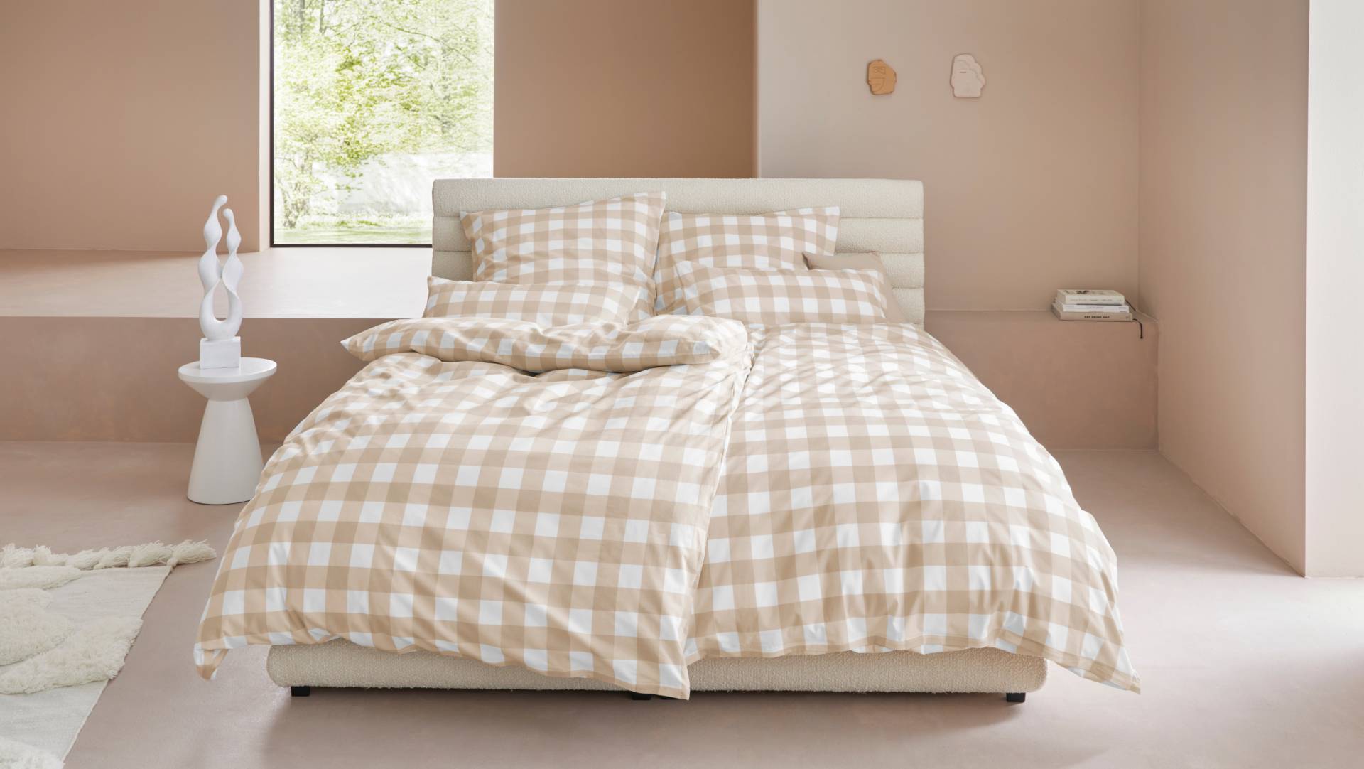 LeGer Home by Lena Gercke Bettwäsche »Quinn«, (2 tlg.), Renforcé Qualität, Karo Design, LeGer Home by Lena Gercke, Unterstützt Cotton made in Afrika, Vichikaro, hergestellt auf 100% Baumwolle, hautfreundliche und pflegeleichte Stoffe. von LeGer Home by Lena Gercke