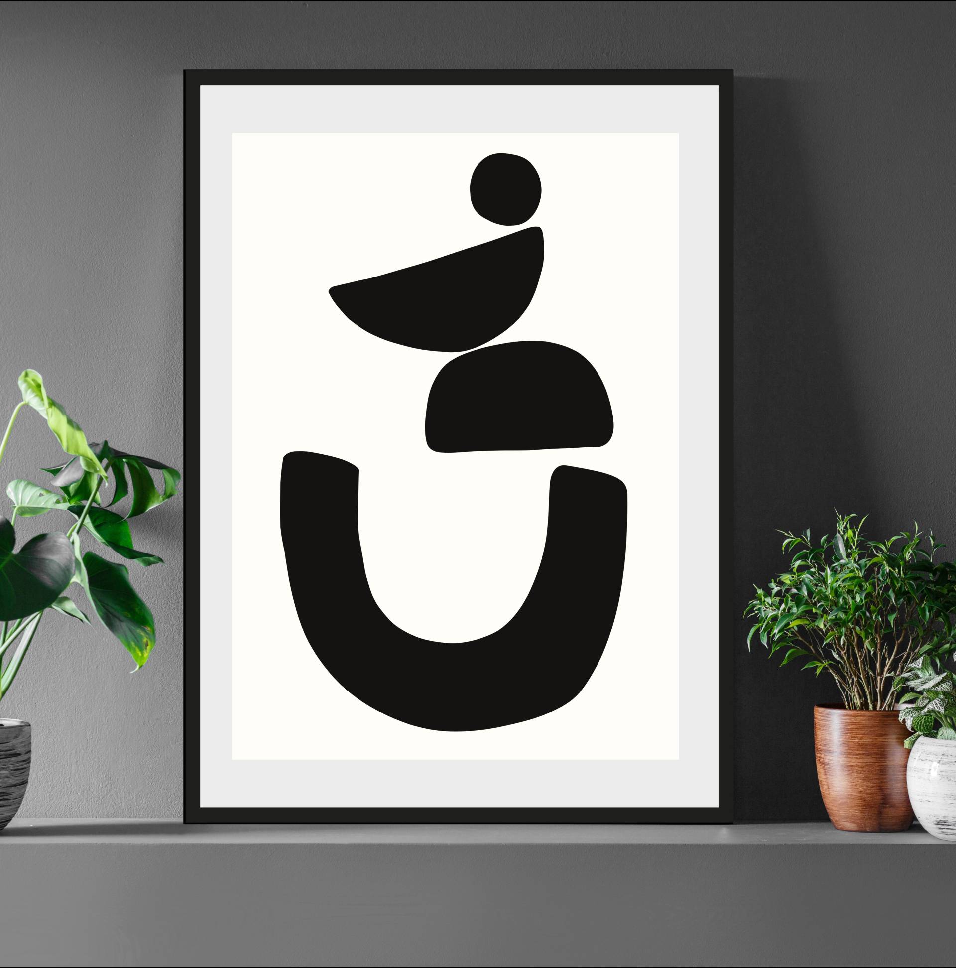 LeGer Home by Lena Gercke Bild »Black is Beautiful«, Abstrakt-Kunst-Schwarz-Weiss-Modern, (1 St.), HD Premium Poster-Druck inkl. Holzrahmen von LeGer Home by Lena Gercke