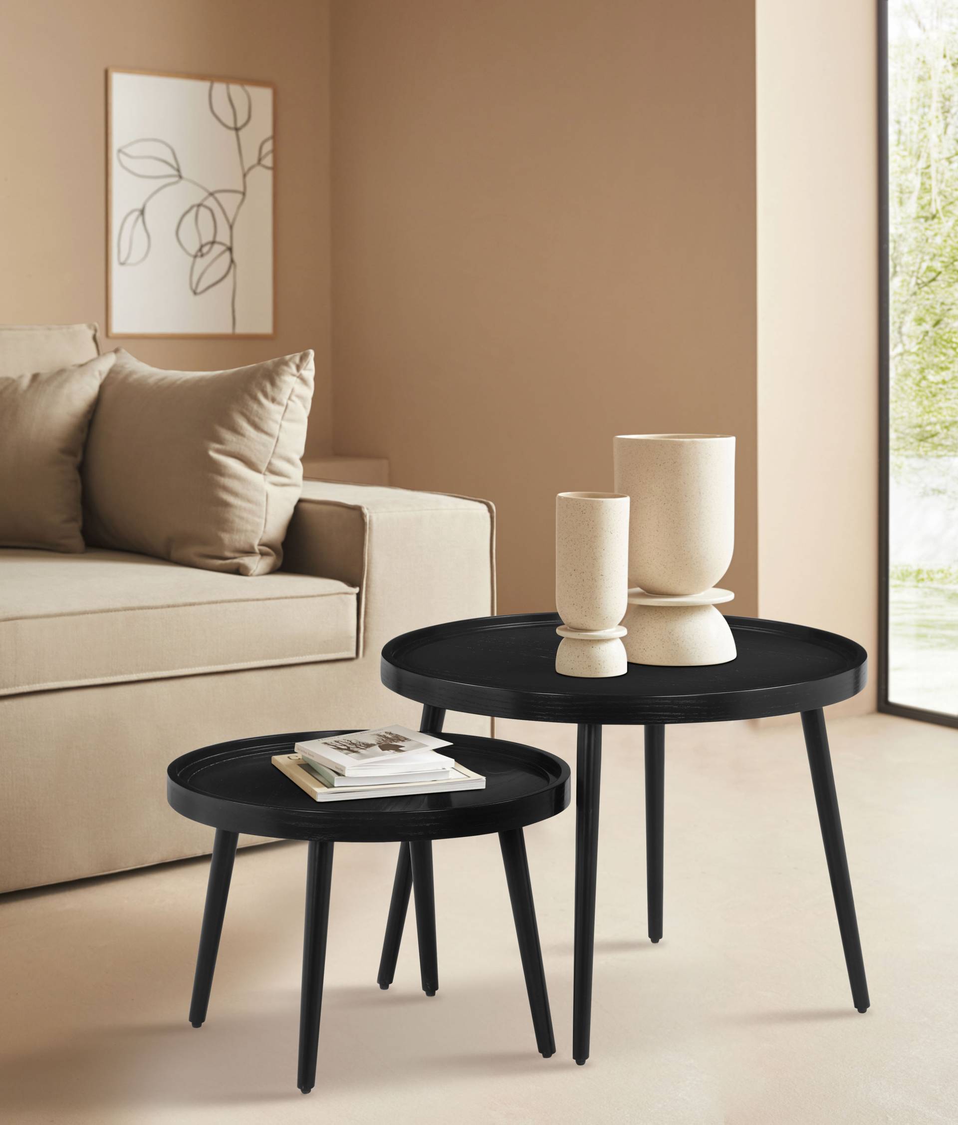 LeGer Home by Lena Gercke Couchtisch »Celena«, 2er Set, Durchmesser kleinerer Couchtisch ca. 48cm, grösserer ca. 60cm von LeGer Home by Lena Gercke