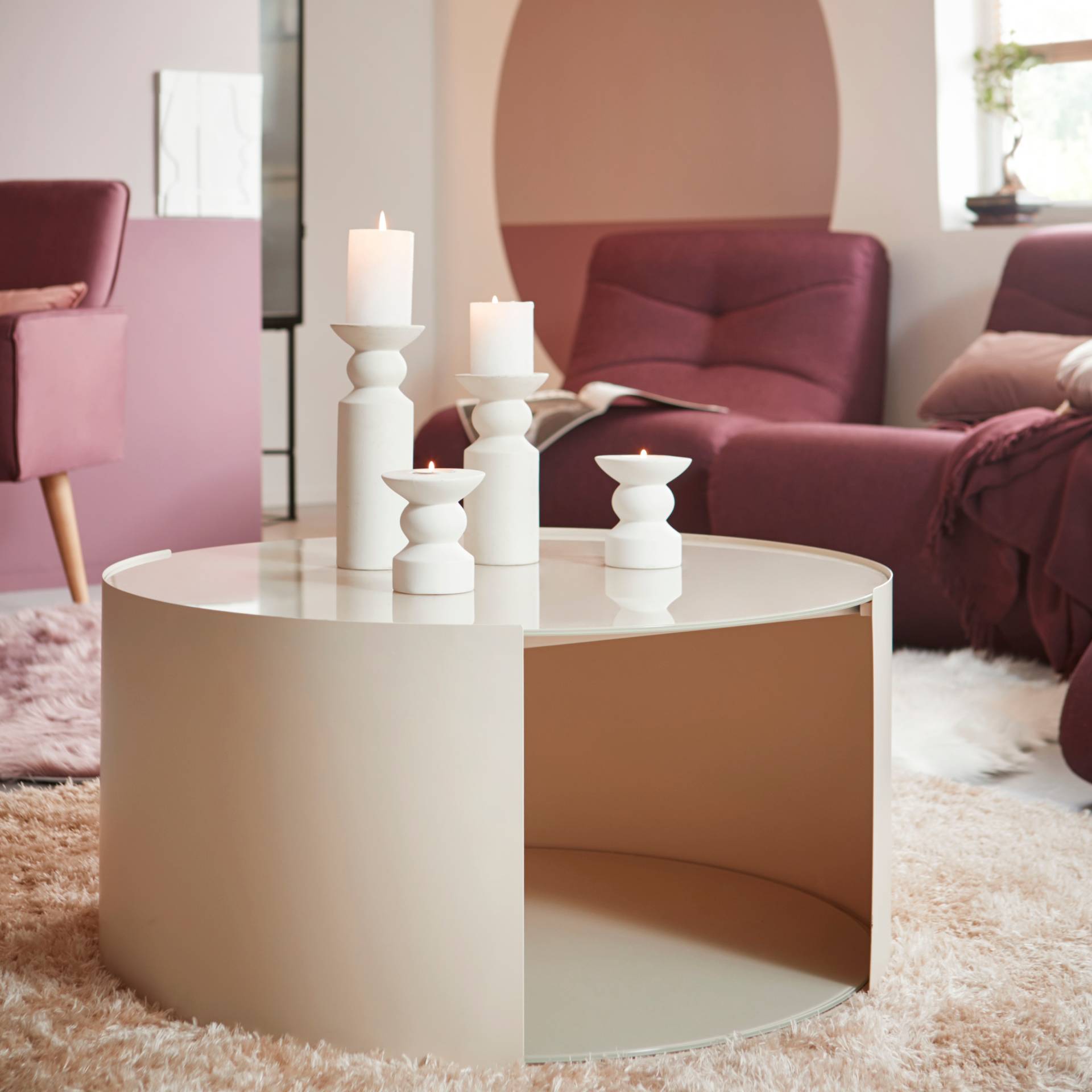 LeGer Home by Lena Gercke Couchtisch »Ivy«, rund, 0,6 cm starke Tischplatte, offenes Fach von LeGer Home by Lena Gercke