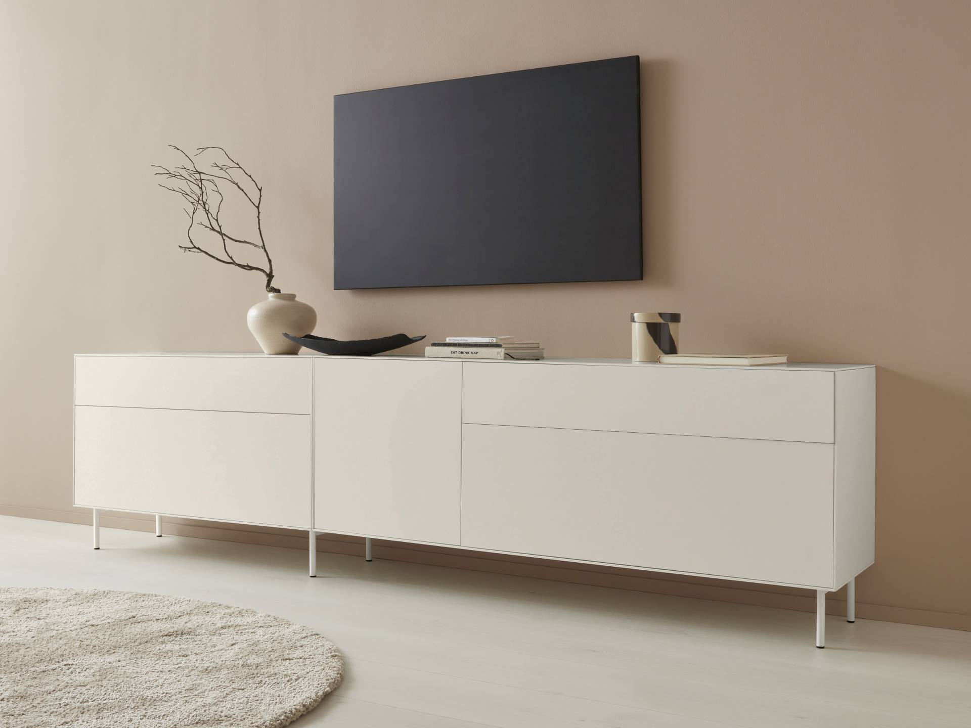 LeGer Home by Lena Gercke Lowboard »Essentials«, (2 St.), Breite: 279cm, MDF lackiert, Push-to-open-Funktion von LeGer Home by Lena Gercke