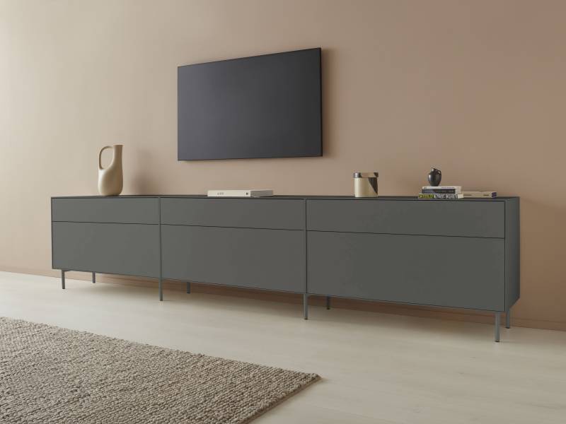 LeGer Home by Lena Gercke Lowboard »Essentials«, (3 St.), Breite: 336cm, MDF lackiert, Push-to-open-Funktion von LeGer Home by Lena Gercke