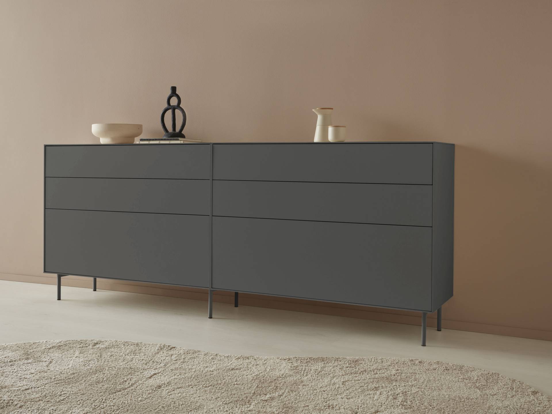 LeGer Home by Lena Gercke Sideboard »Essentials«, (2 St.), Breite: 224cm, MDF lackiert, Push-to-open-Funktion von LeGer Home by Lena Gercke