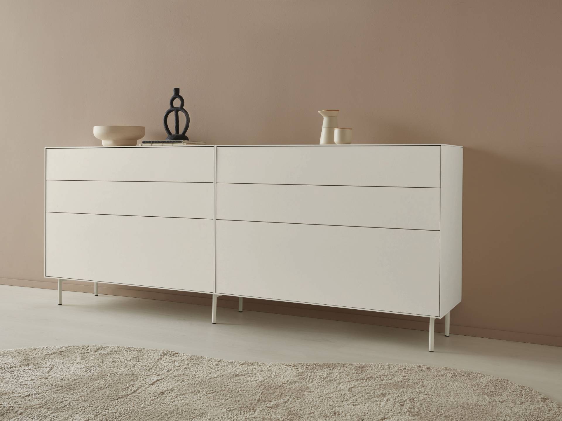 LeGer Home by Lena Gercke Sideboard »Essentials«, (2 St.), Breite: 224cm, MDF lackiert, Push-to-open-Funktion von LeGer Home by Lena Gercke