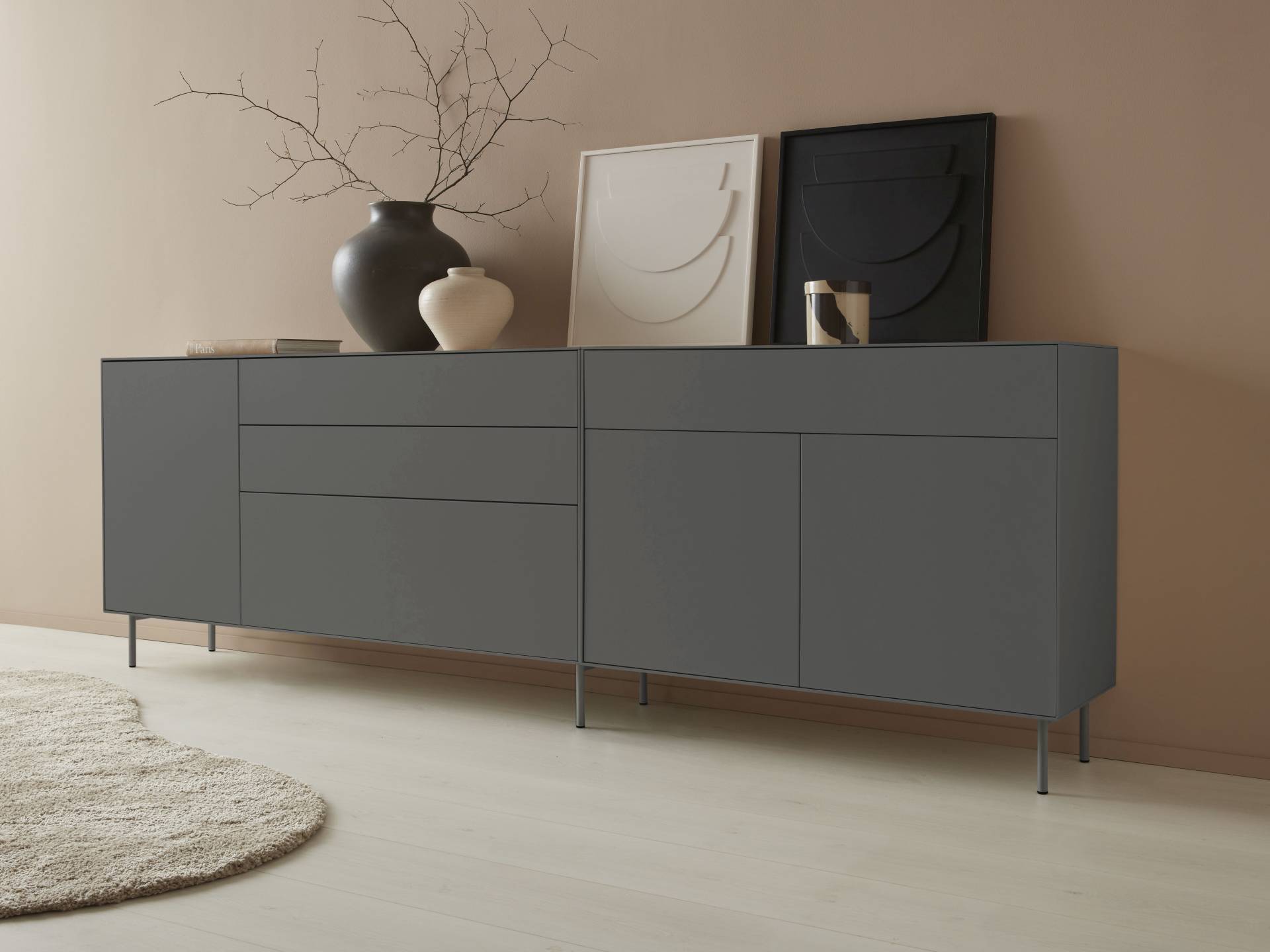 LeGer Home by Lena Gercke Sideboard »Essentials«, (2 St.), Breite: 279cm, MDF lackiert, Push-to-open-Funktion von LeGer Home by Lena Gercke