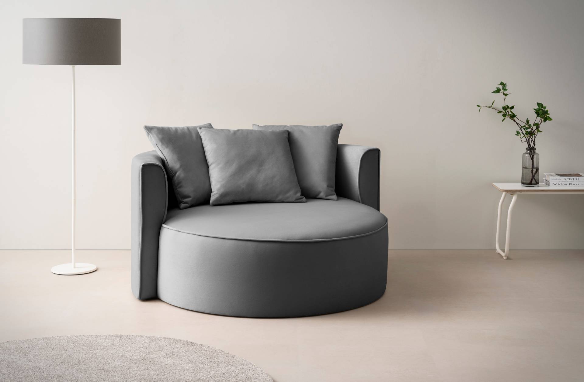 LeGer Home by Lena Gercke XXL-Sessel »Isalie, Sessel in modernen Farben, Lesesessel, Loveseat, Big-Sessel«, trendige Stoffe, mit 3 Zierkissen, grosse Sitzfläche, Hocker optional von LeGer Home by Lena Gercke