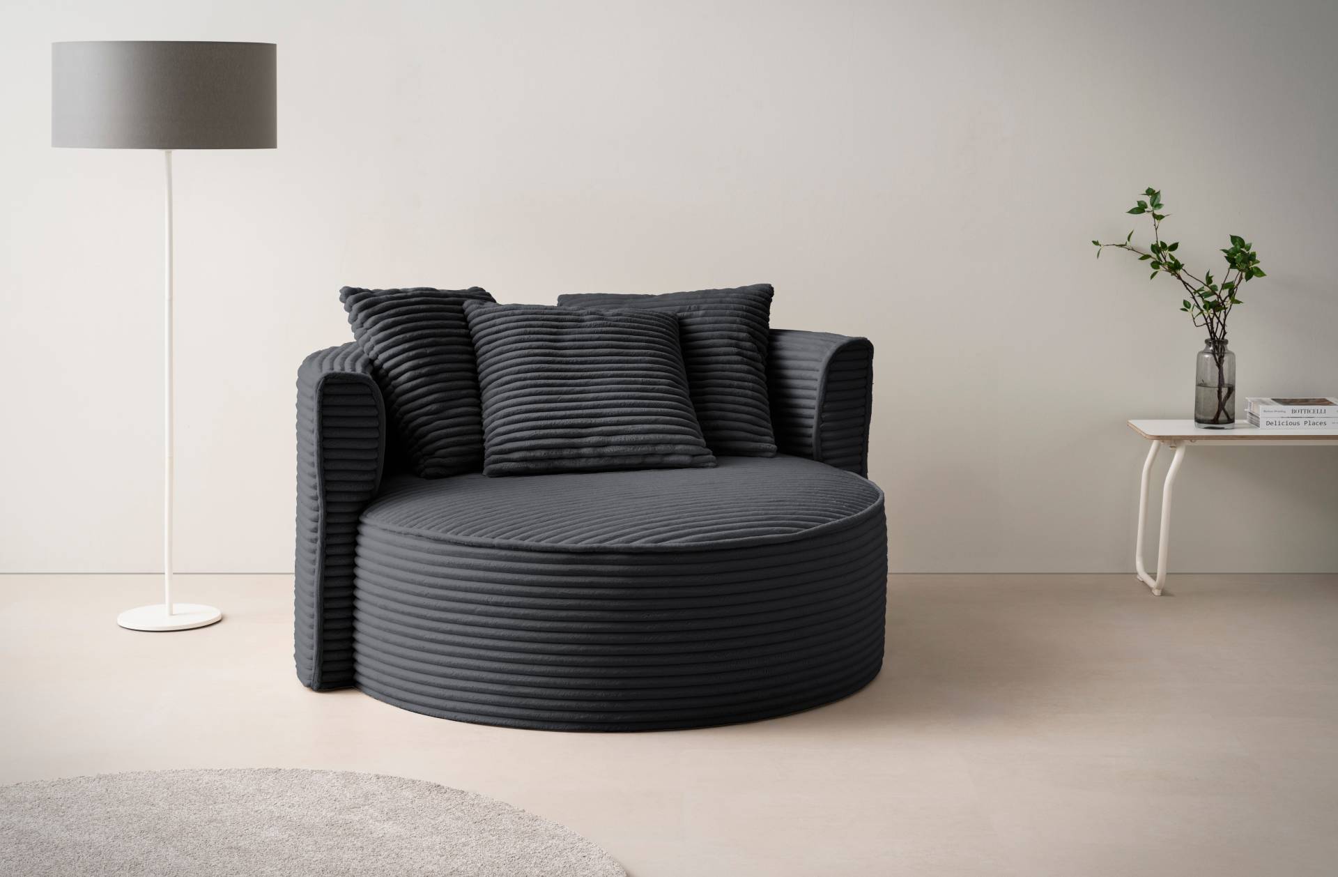 LeGer Home by Lena Gercke XXL-Sessel »Isalie, Sessel in modernen Farben, Lesesessel, Loveseat, Big-Sessel«, trendige Stoffe, mit 3 Zierkissen, grosse Sitzfläche, Hocker optional von LeGer Home by Lena Gercke