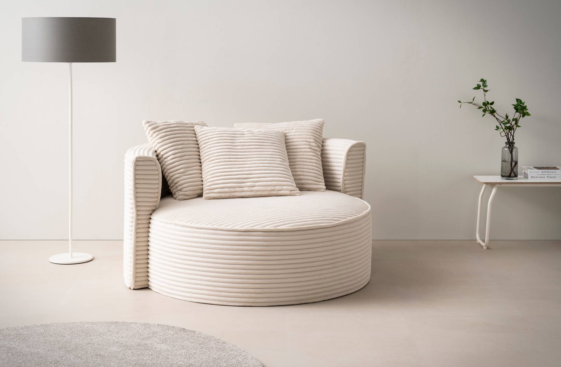 LeGer Home by Lena Gercke XXL-Sessel »Isalie, Sessel in modernen Farben, Lesesessel, Loveseat, Big-Sessel«, trendige Stoffe, mit 3 Zierkissen, grosse Sitzfläche, Hocker optional von LeGer Home by Lena Gercke