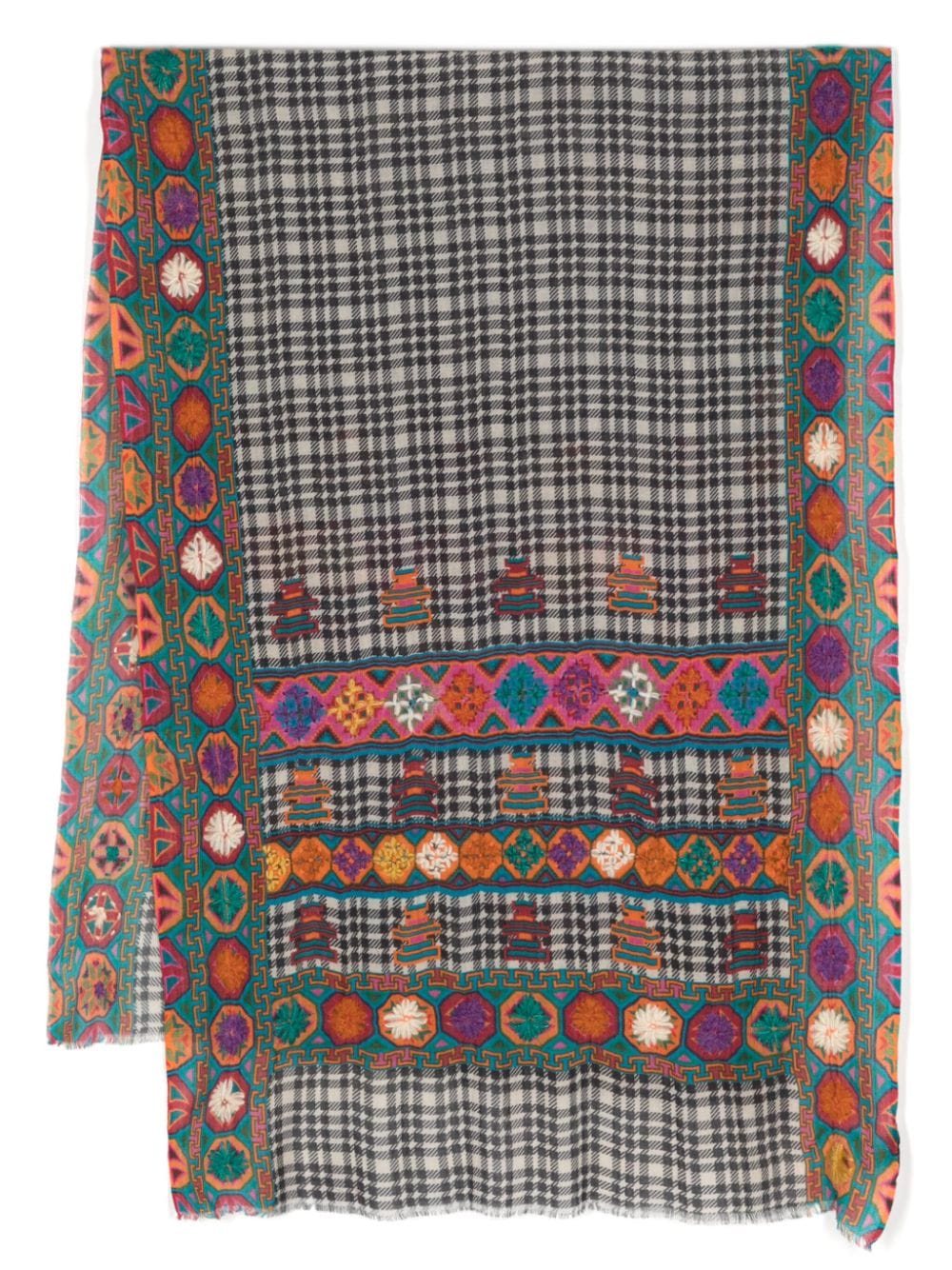 Leathersmith of London graphic-print frayed scarf - Multicolour von Leathersmith of London