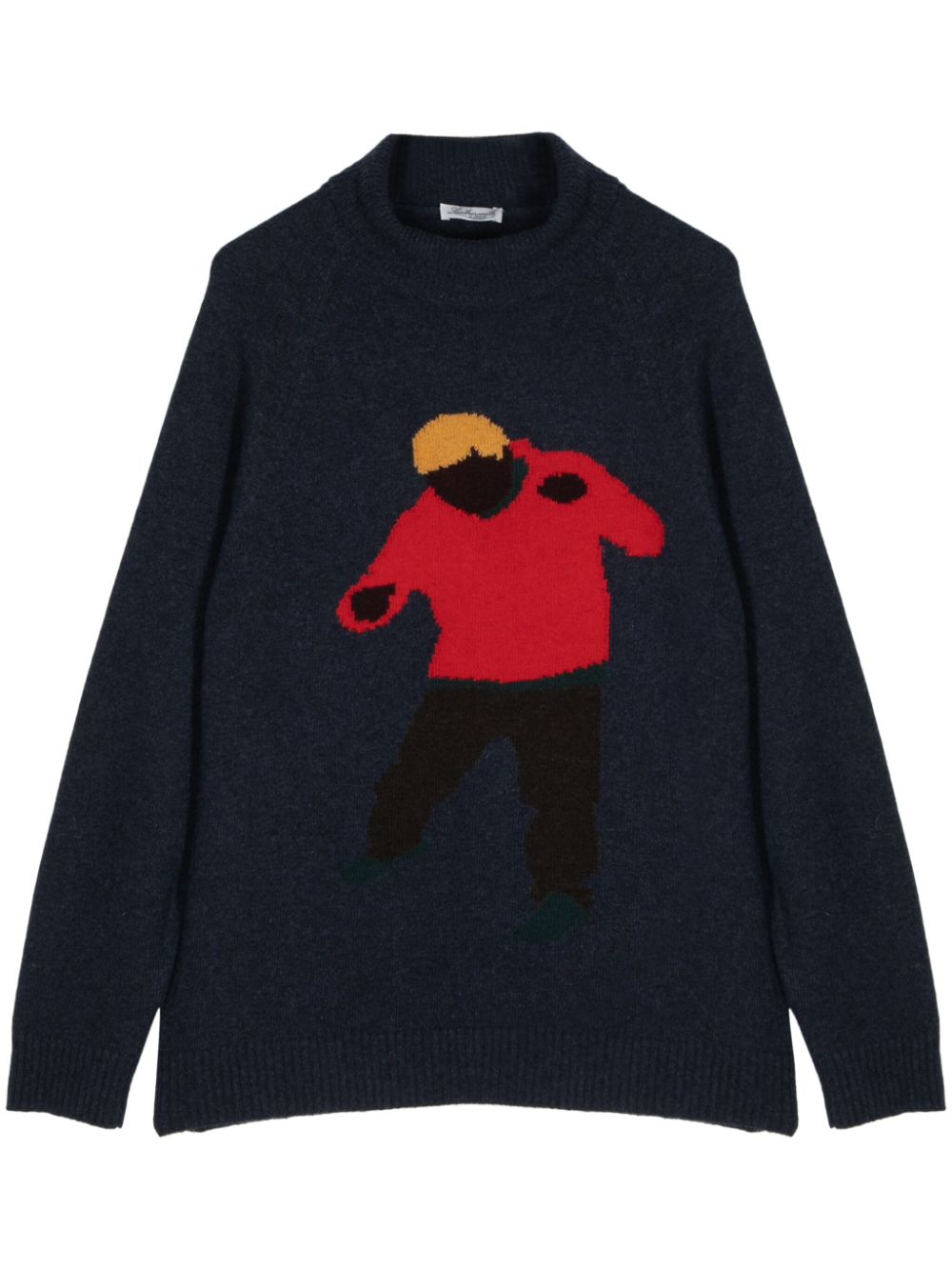 Leathersmith of London intarsia-knit wool jumper - Blue von Leathersmith of London