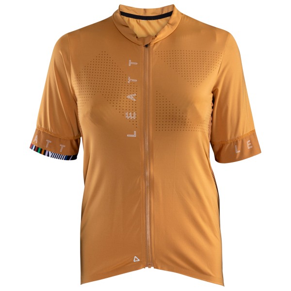 Leatt - Women's MTB Endurance 5.0 Short Sleeve Jersey - Velotrikot Gr M braun/orange von Leatt