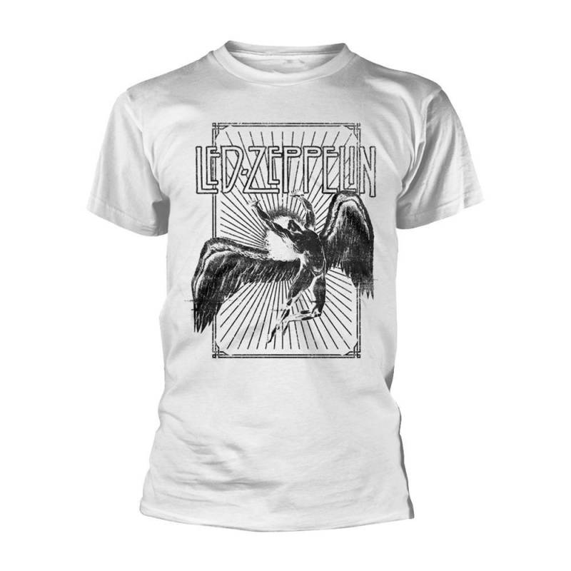 Led Zeppelin - Icarus Burst TShirt, für Damen, Weiss, Größe S von Led Zeppelin