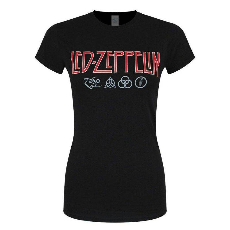 Led Zeppelin - TShirt Logo, für Damen, Schwarz, Größe M von Led Zeppelin