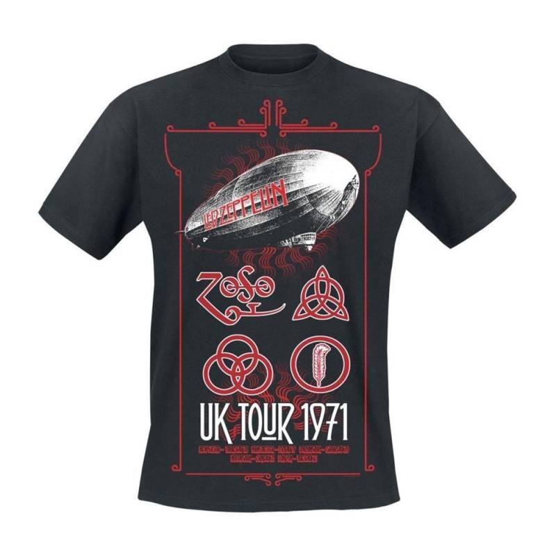 Led Zeppelin - UK Tour 1971 TShirt, für Damen, Schwarz, Größe L von Led Zeppelin