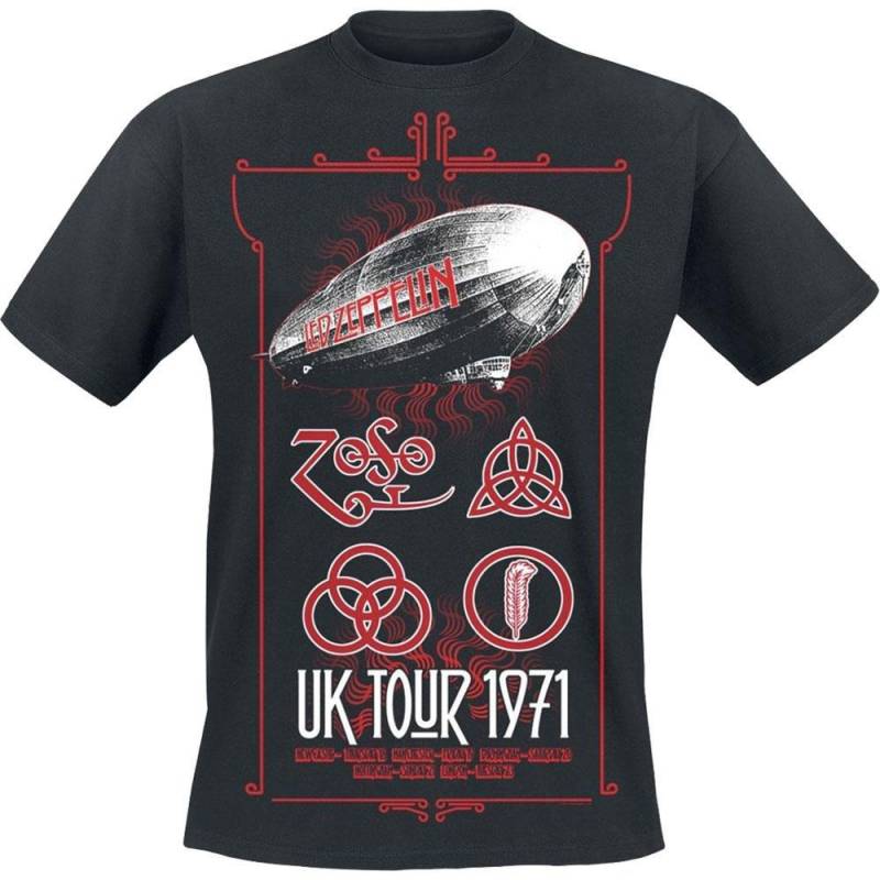 Led Zeppelin - UK Tour ´71 TShirt, für Damen, Schwarz, Größe L von Led Zeppelin