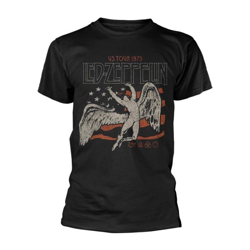 Led Zeppelin - US 1975 Tour Flag TShirt, für Damen, Schwarz, Größe XL von Led Zeppelin