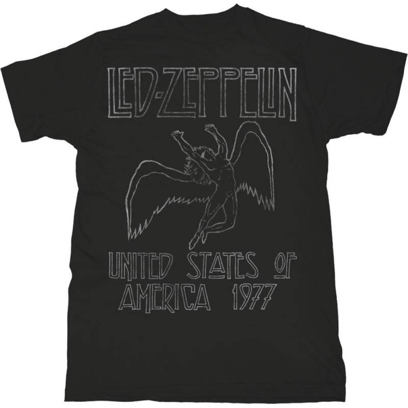 Led Zeppelin - USA 77 TShirt, für Damen, Schwarz, Größe M von Led Zeppelin