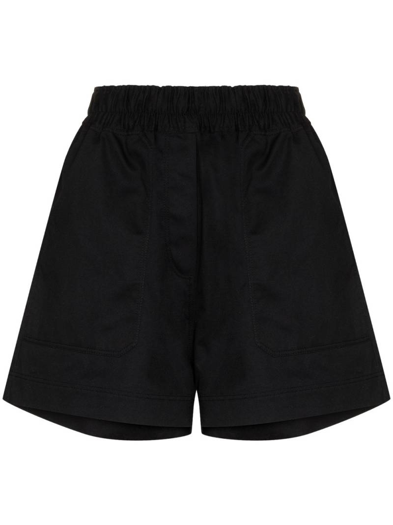 Lee Mathews Drill elasticated-waist shorts - Black von Lee Mathews