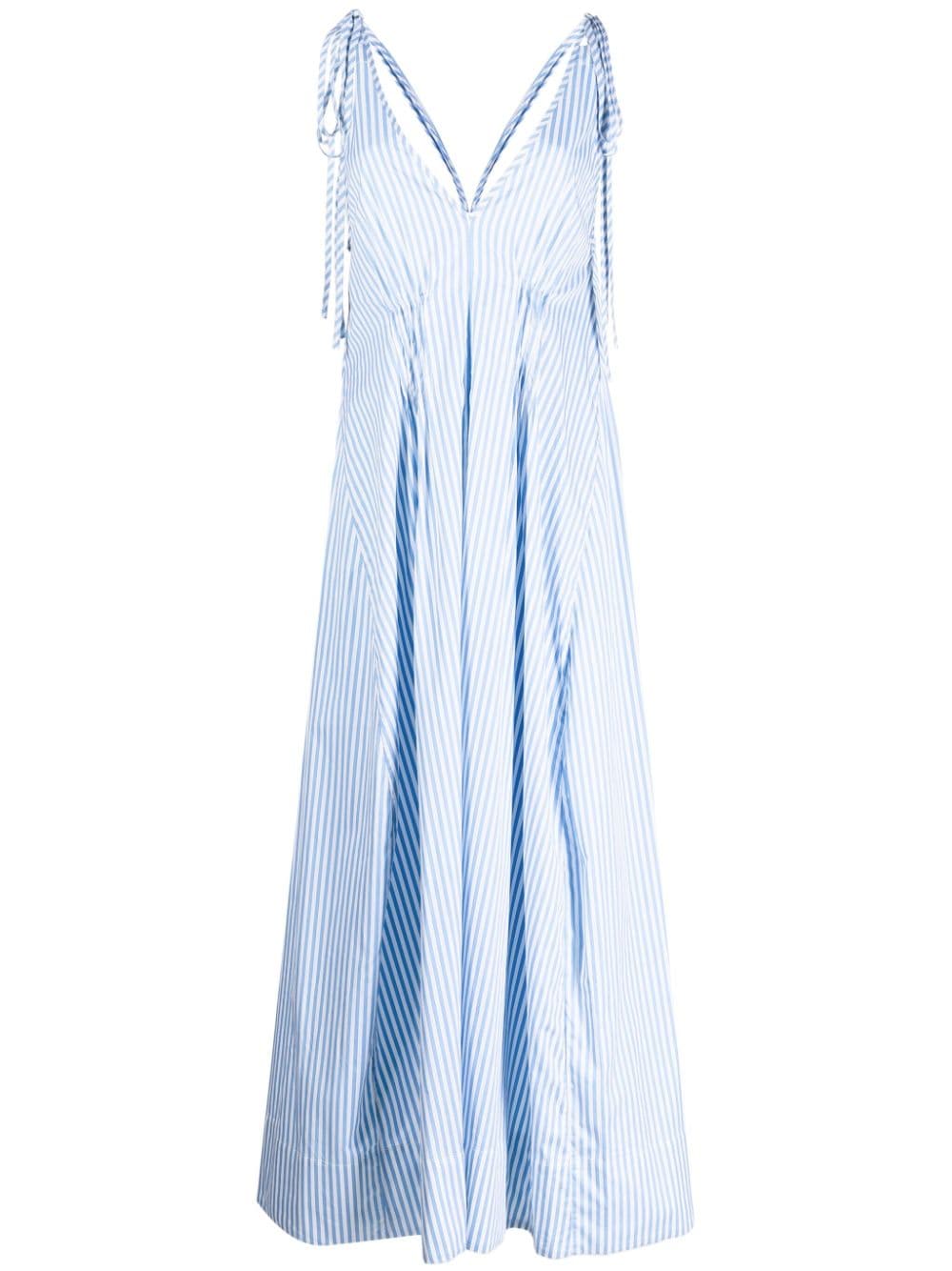 Lee Mathews Lyndon striped flared dress - Blue von Lee Mathews