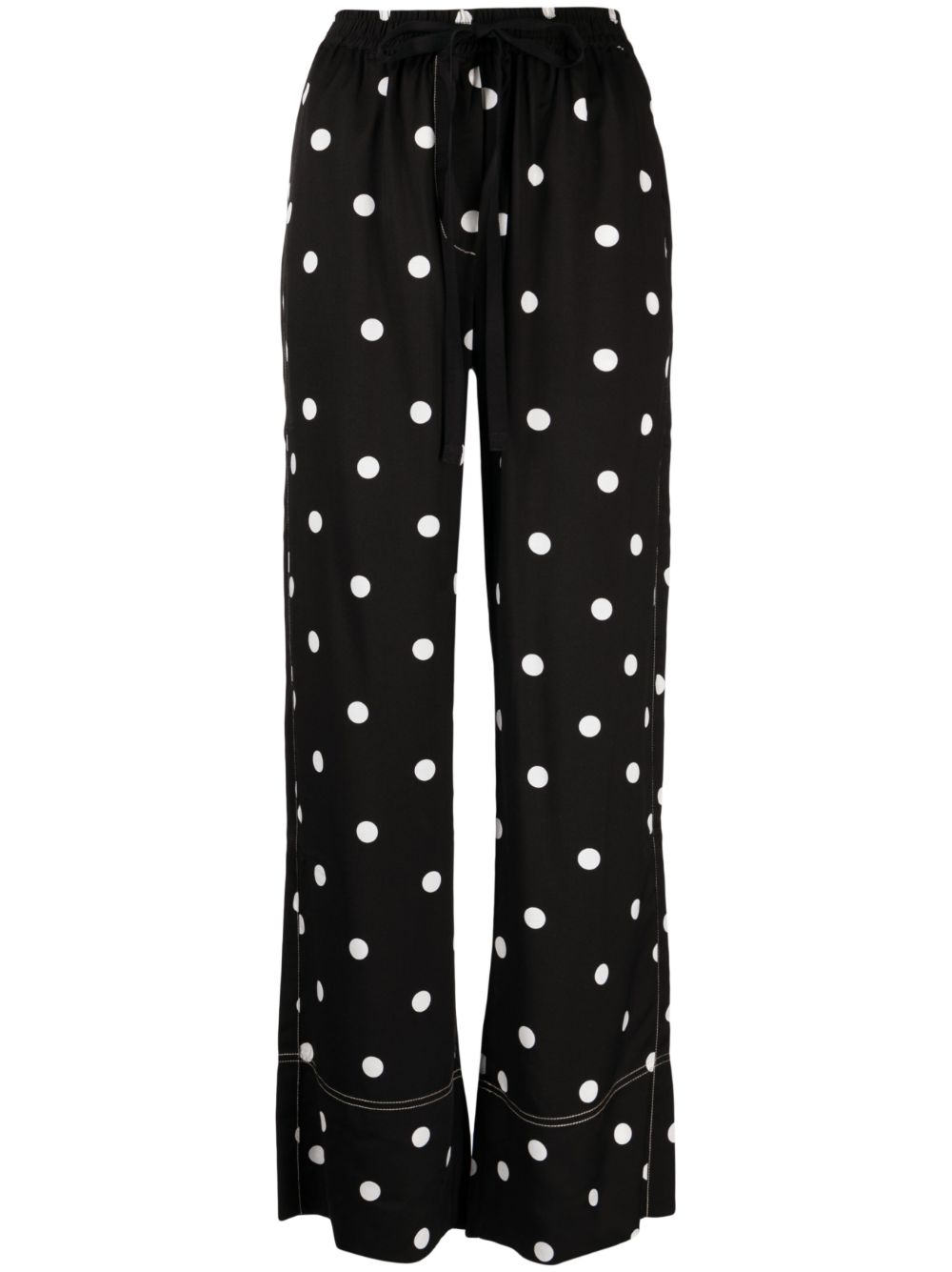 Lee Mathews Olive polka dot-print trousers - Black von Lee Mathews