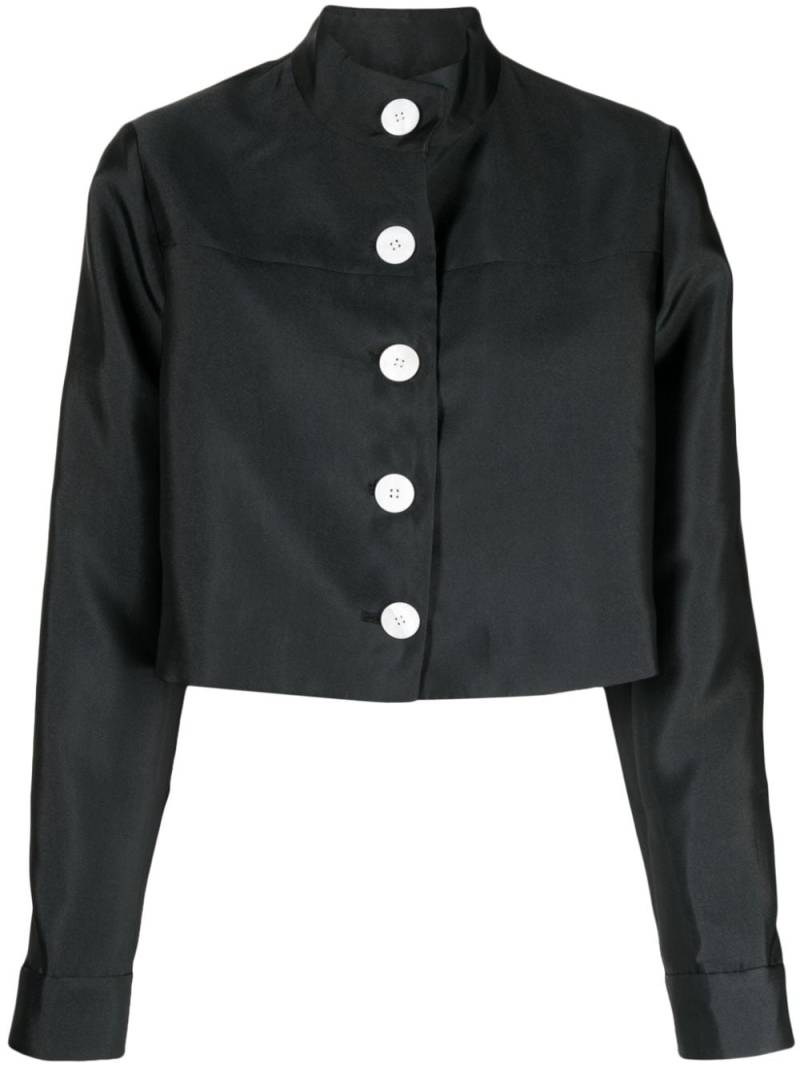 Lee Mathews Penny cropped shirt jacket - Black von Lee Mathews