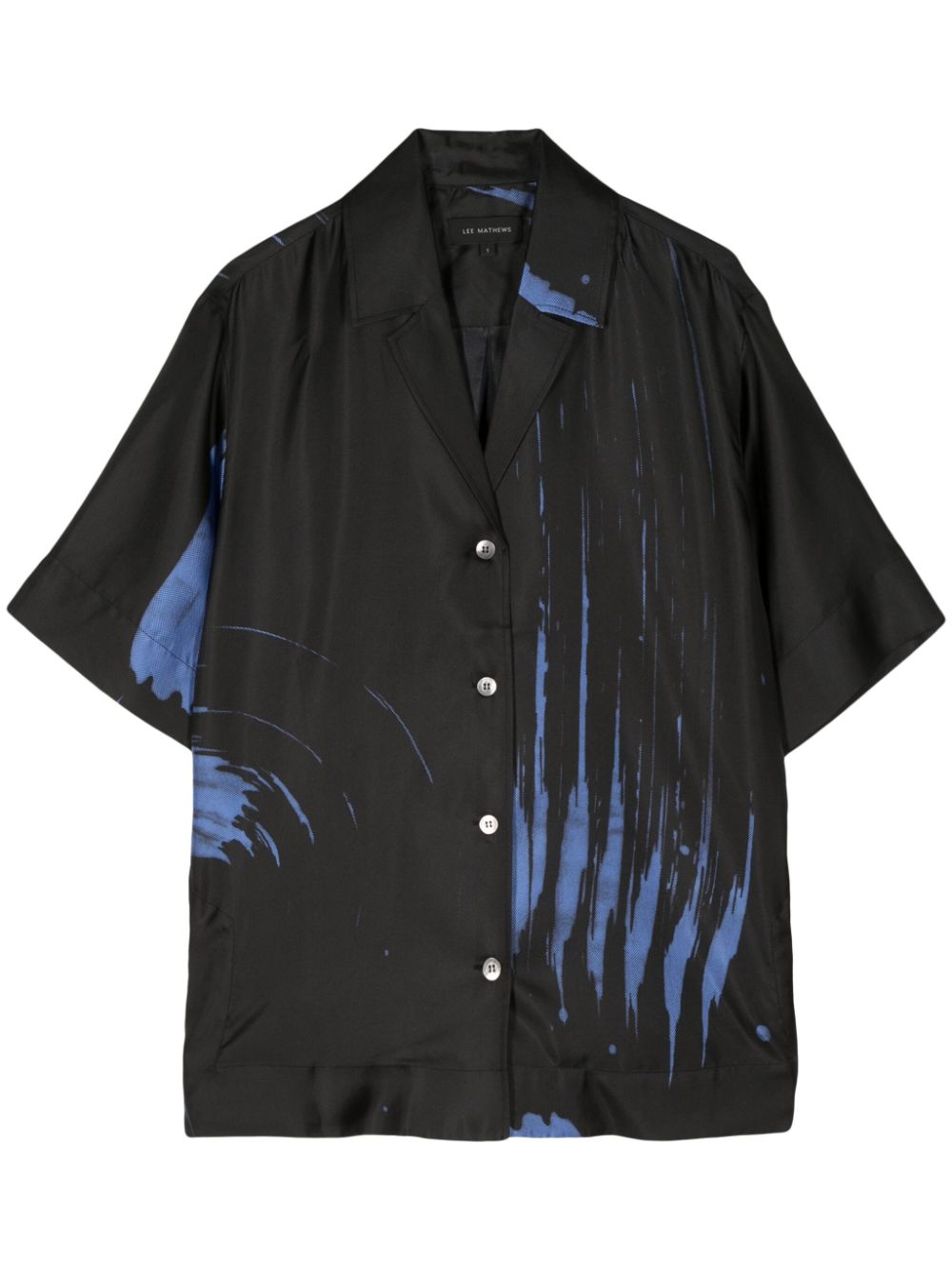 Lee Mathews Pip painterly-print shirt - Black von Lee Mathews