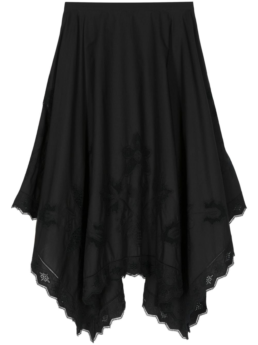 Lee Mathews Victoria embroidered cotton skirt - Black von Lee Mathews