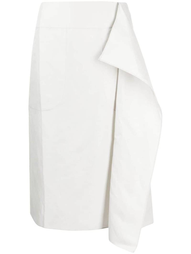 Lee Mathews high-waisted draped midi skirt - White von Lee Mathews