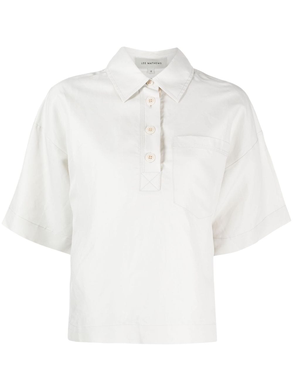 Lee Mathews pleat-detal polo shirt - White von Lee Mathews