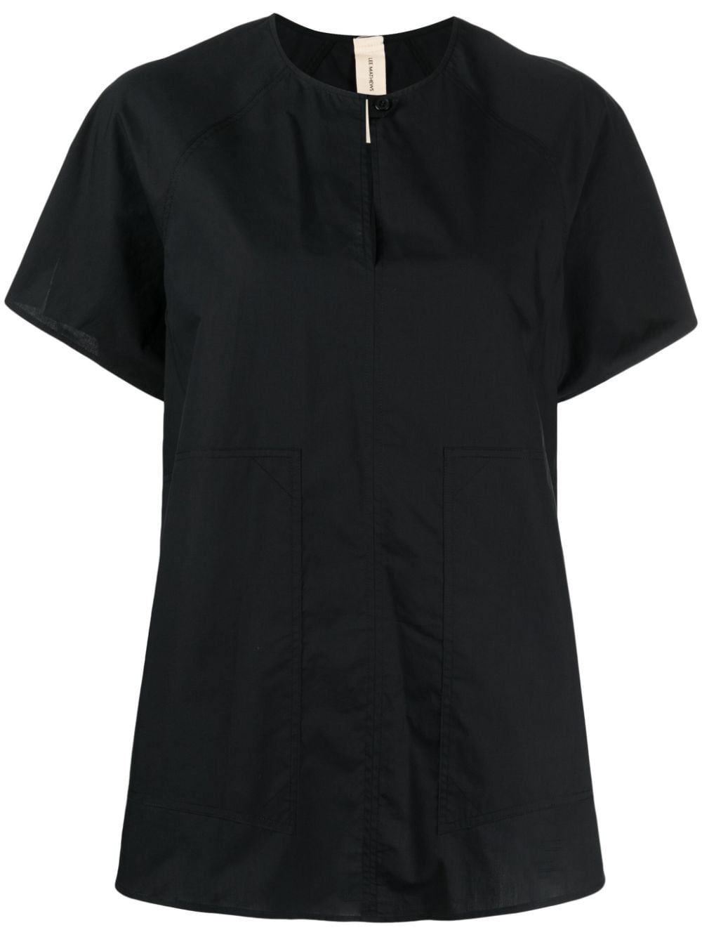 Lee Mathews split-neck cotton blouse - Black von Lee Mathews