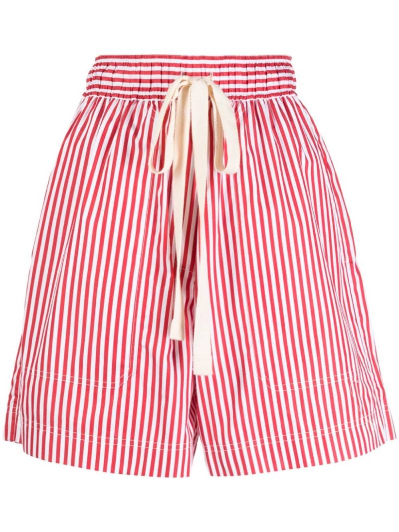 Lee Mathews striped cotton shorts - Red von Lee Mathews