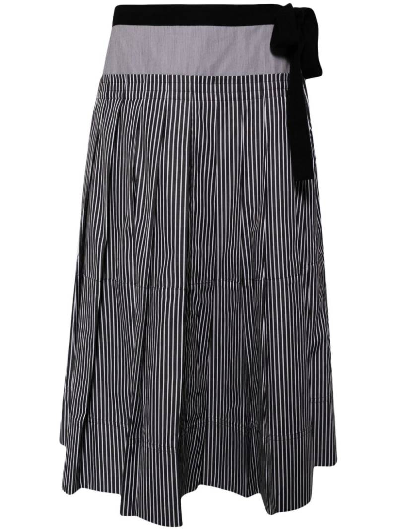 Lee Mathews striped pleated skirt - Grey von Lee Mathews