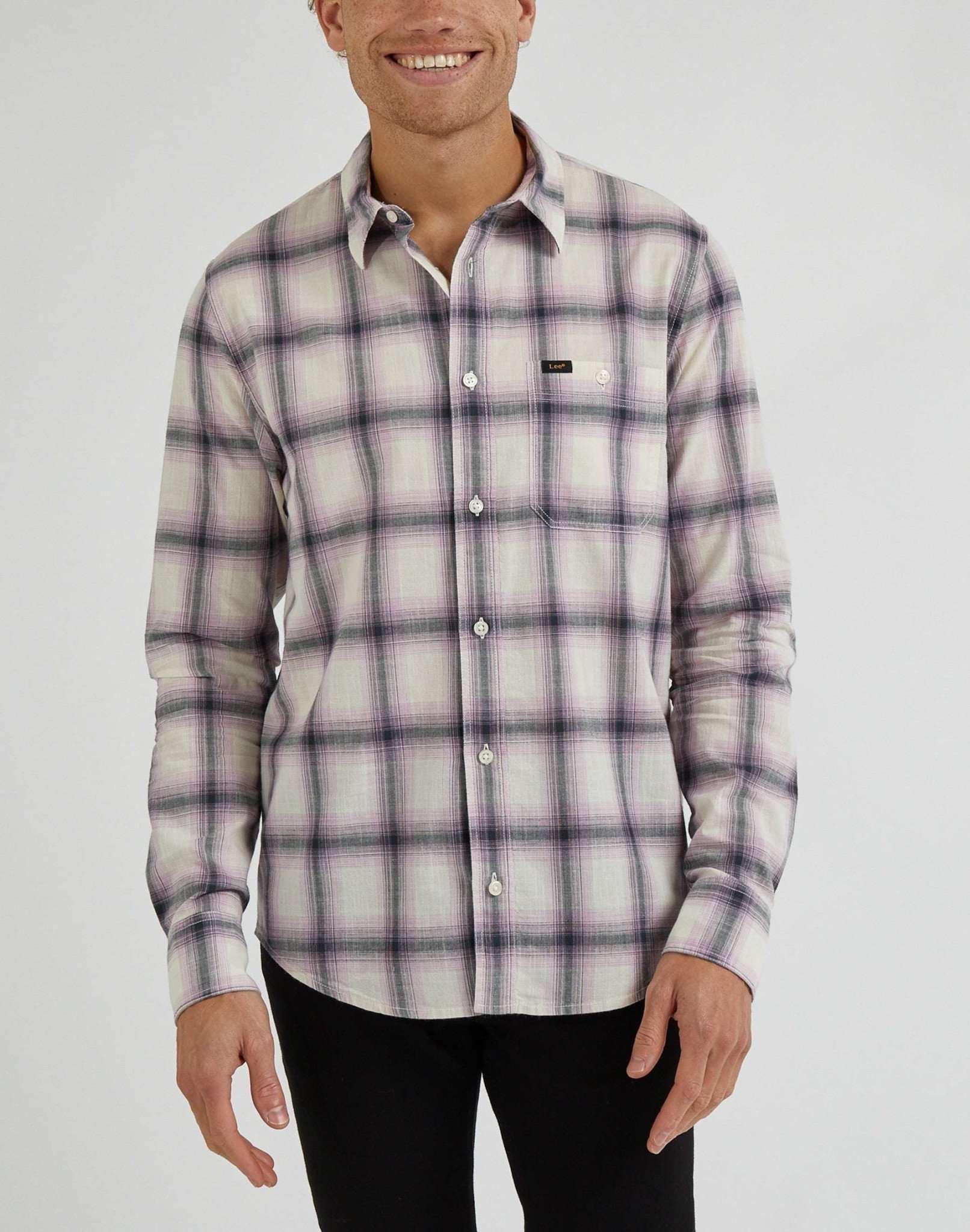 Hemd Leesure Shirt Herren Violett XL von Lee