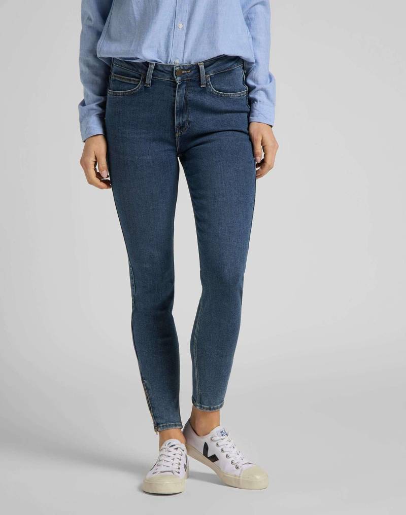 Lee - Jeans Skinny Fit Scarlett High Zip, für Damen, Blau Denim, Größe W29 von Lee