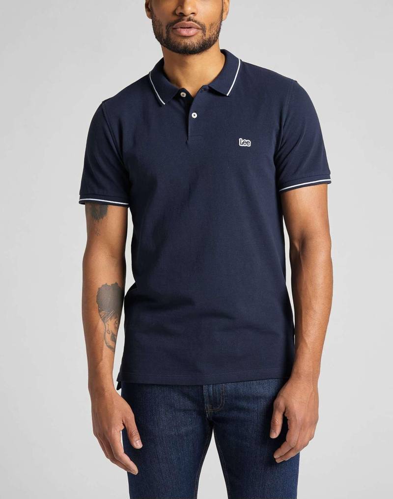 Poloshirt Pique Herren Marine L von Lee