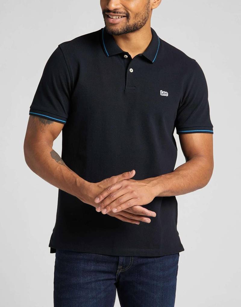 Poloshirt Pique Herren Schwarz XL von Lee