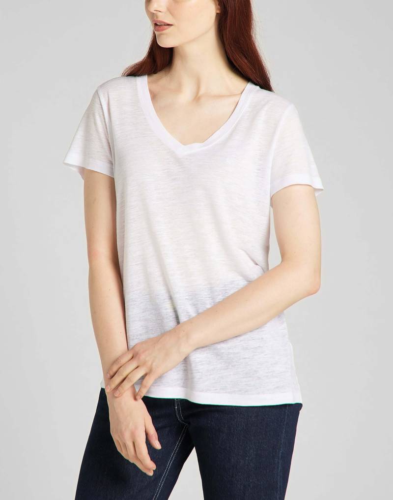 T-shirt V Neck Damen Weiss L von Lee