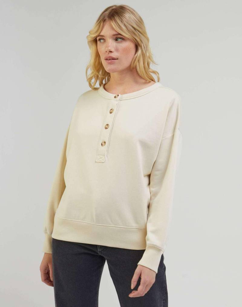 Sweatshirts Henley Sweatshirt Damen Écru L von Lee