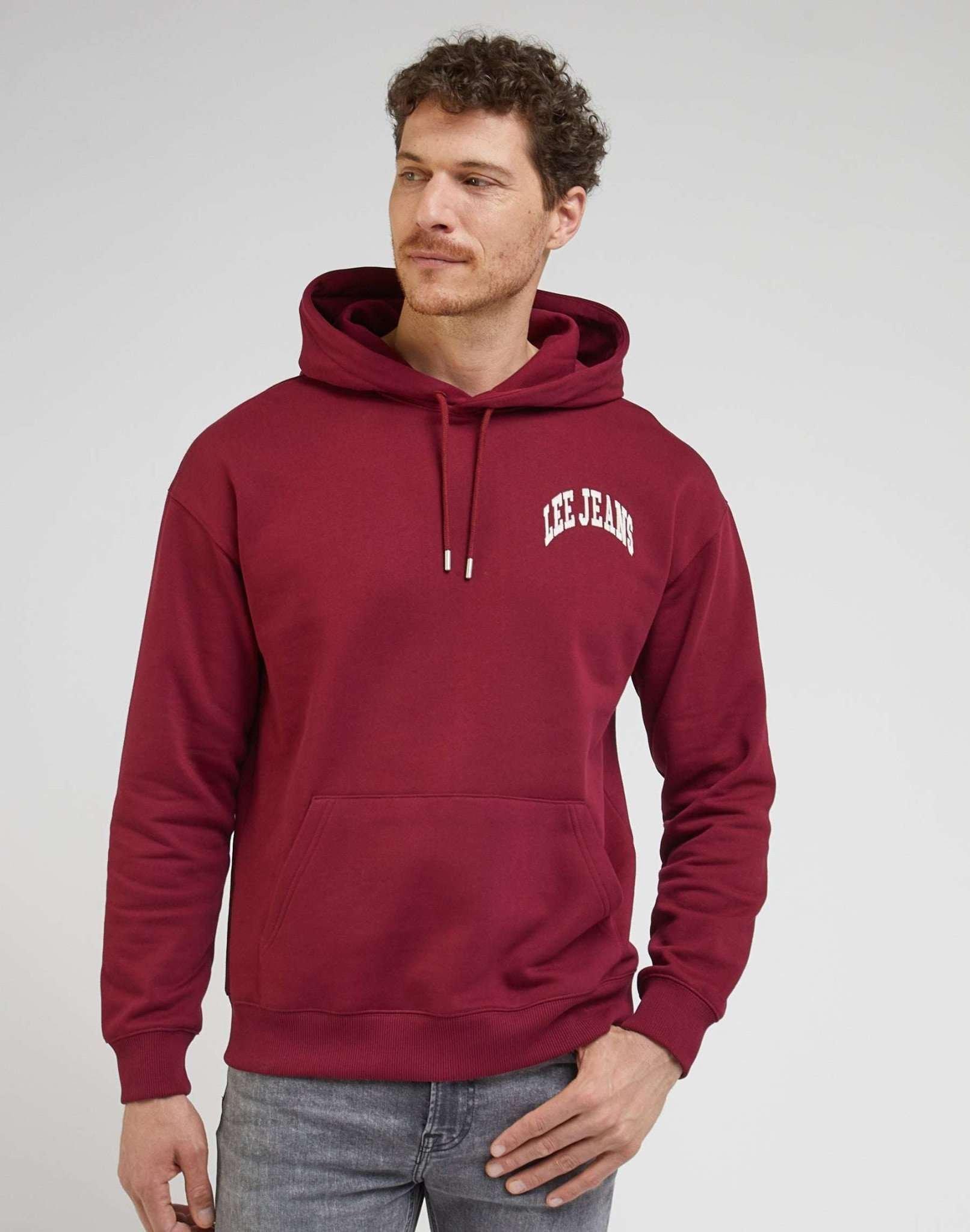 Sweatshirts Varsity Hoodie Herren Rot Bunt S von Lee