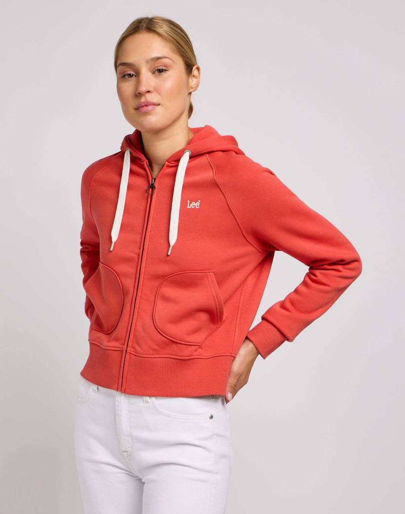 Sweatshirts Zip Through Hoodie Damen Orange L von Lee